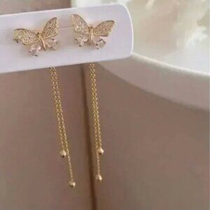 ⭐️❤️ FREE Butterfly Drop Tassel Fringe Boho Peasant Hipster Hippie Chic Earrings